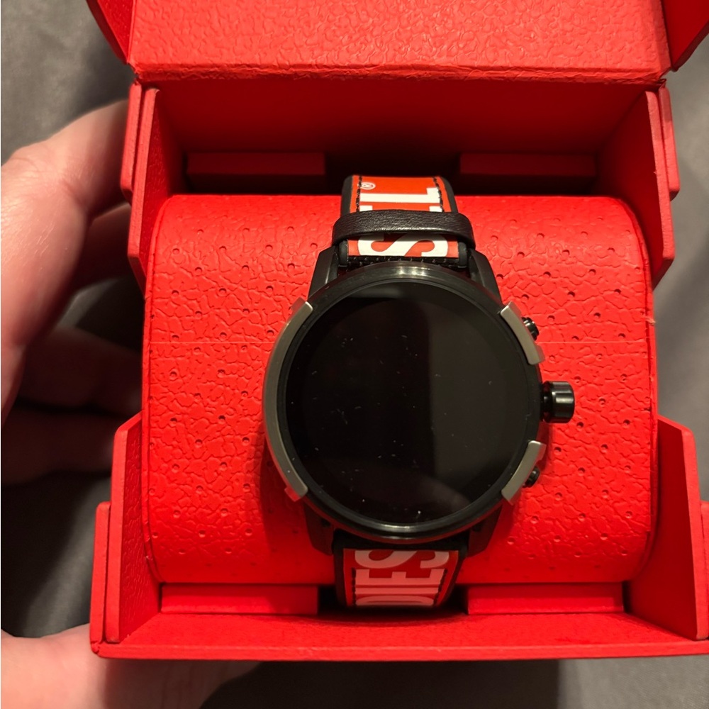 Diesel, Wear OS Black and Red Watch. New
